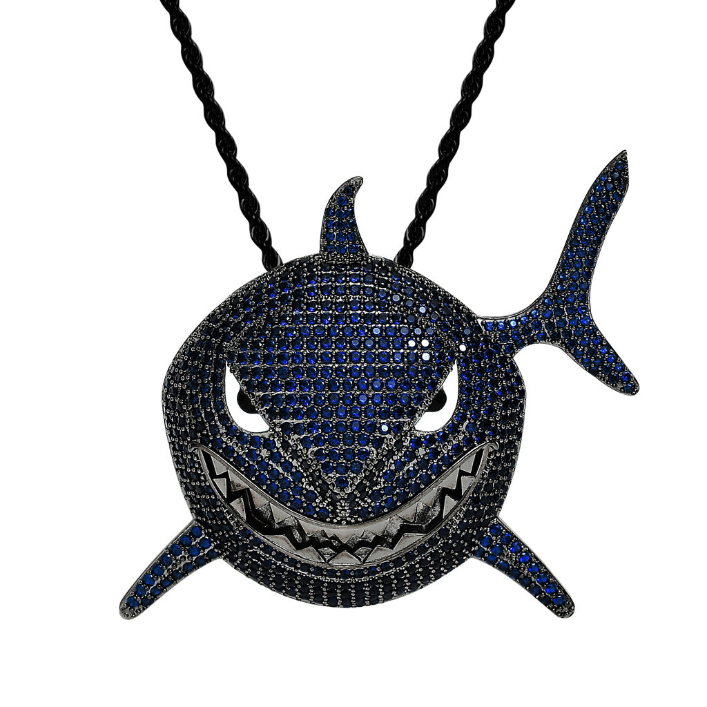 Fully Iced Out Bling Bling Shark Pendant