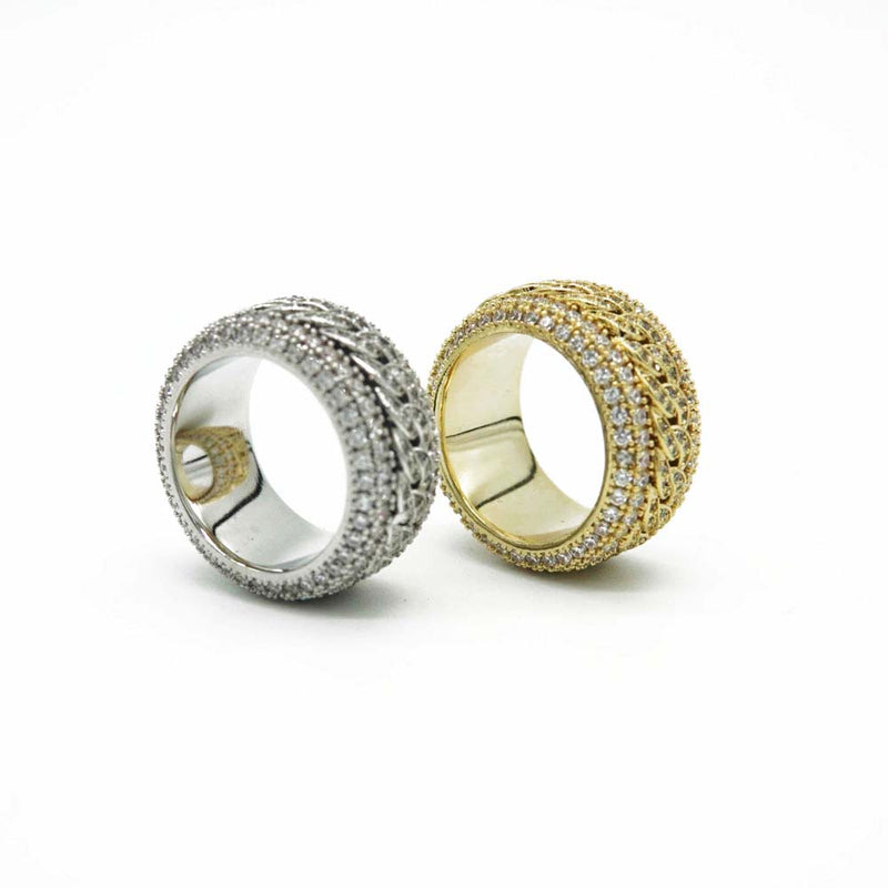 11mm Iced Rotatable Cuban Ring