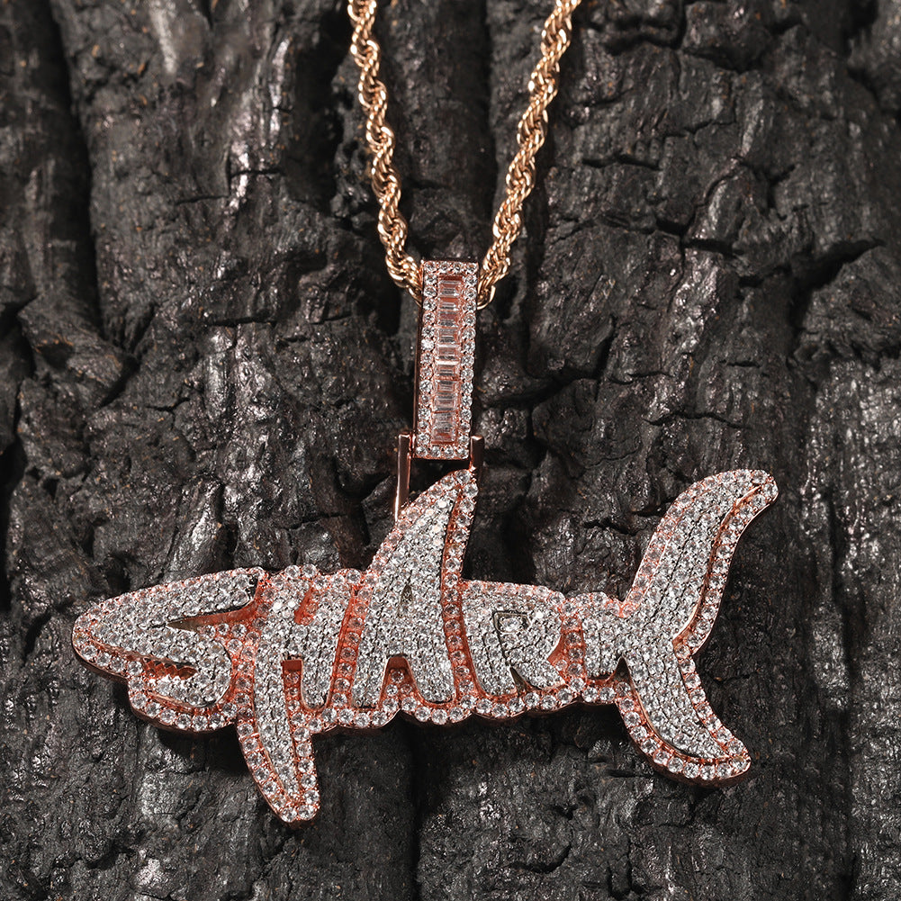 shark diamond pendant