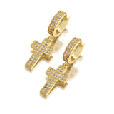 gold cross earrings men