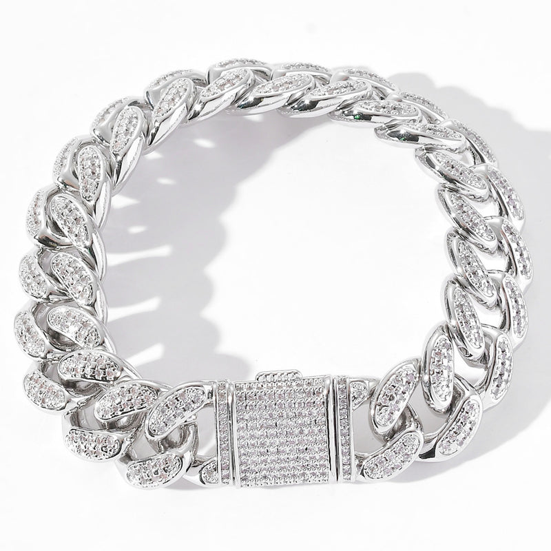 mens silver cuban link bracelet