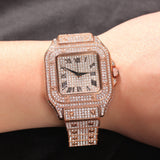 rose gold iced out watch