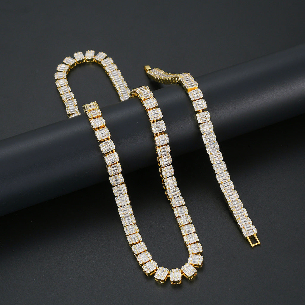 9mm Baguette Tennis Chain Necklace