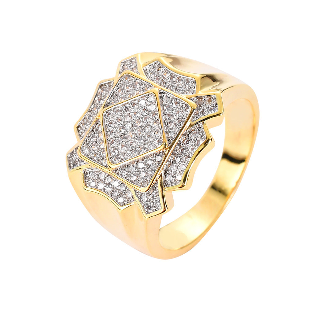 Square Rhombus Iced Out Ring