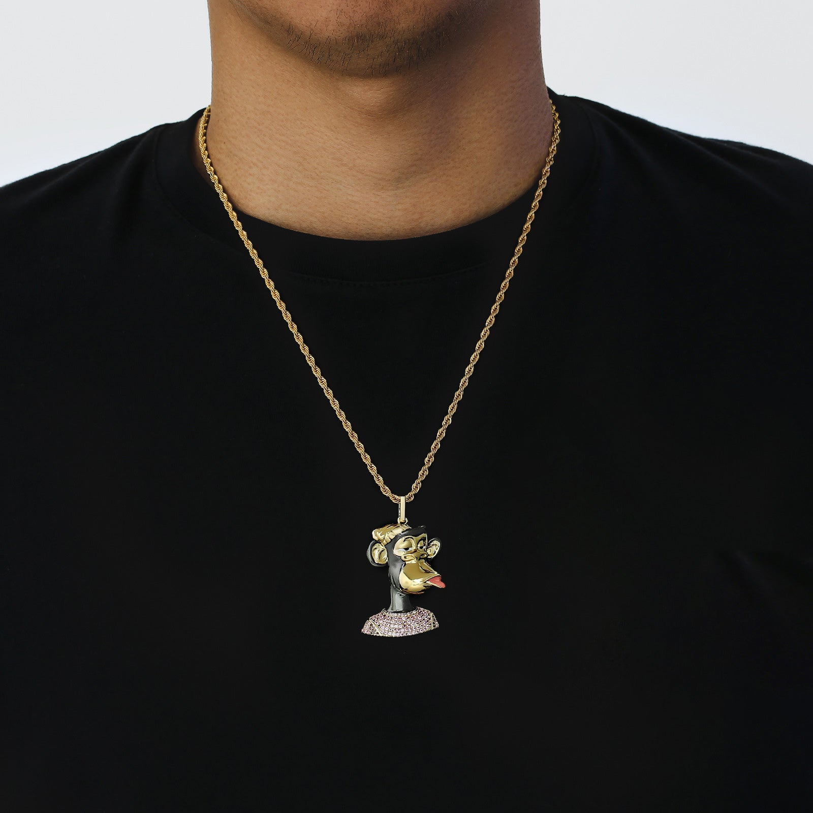 mens diamond pendant chain