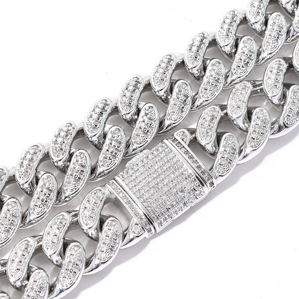 white gold cuban link bracelet