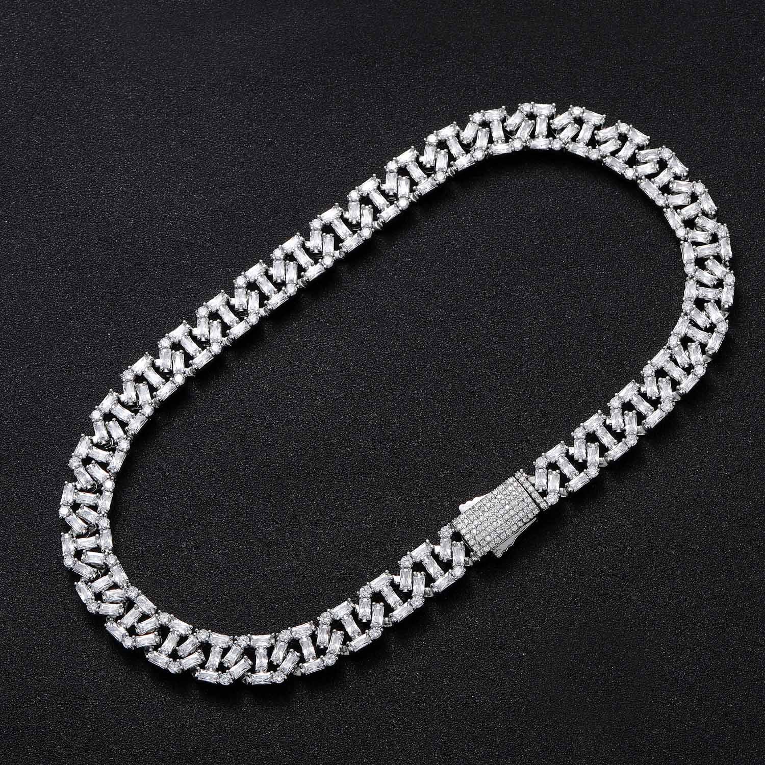 13mm Baguette Diamond Cuban Chain