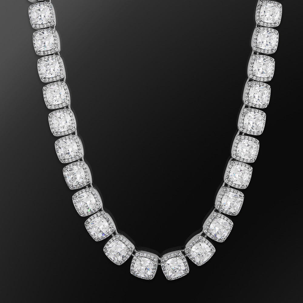 clustered diamond tennis chain