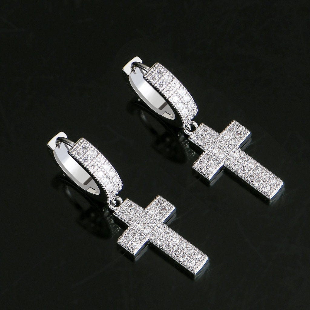 sterling silver cross earrings