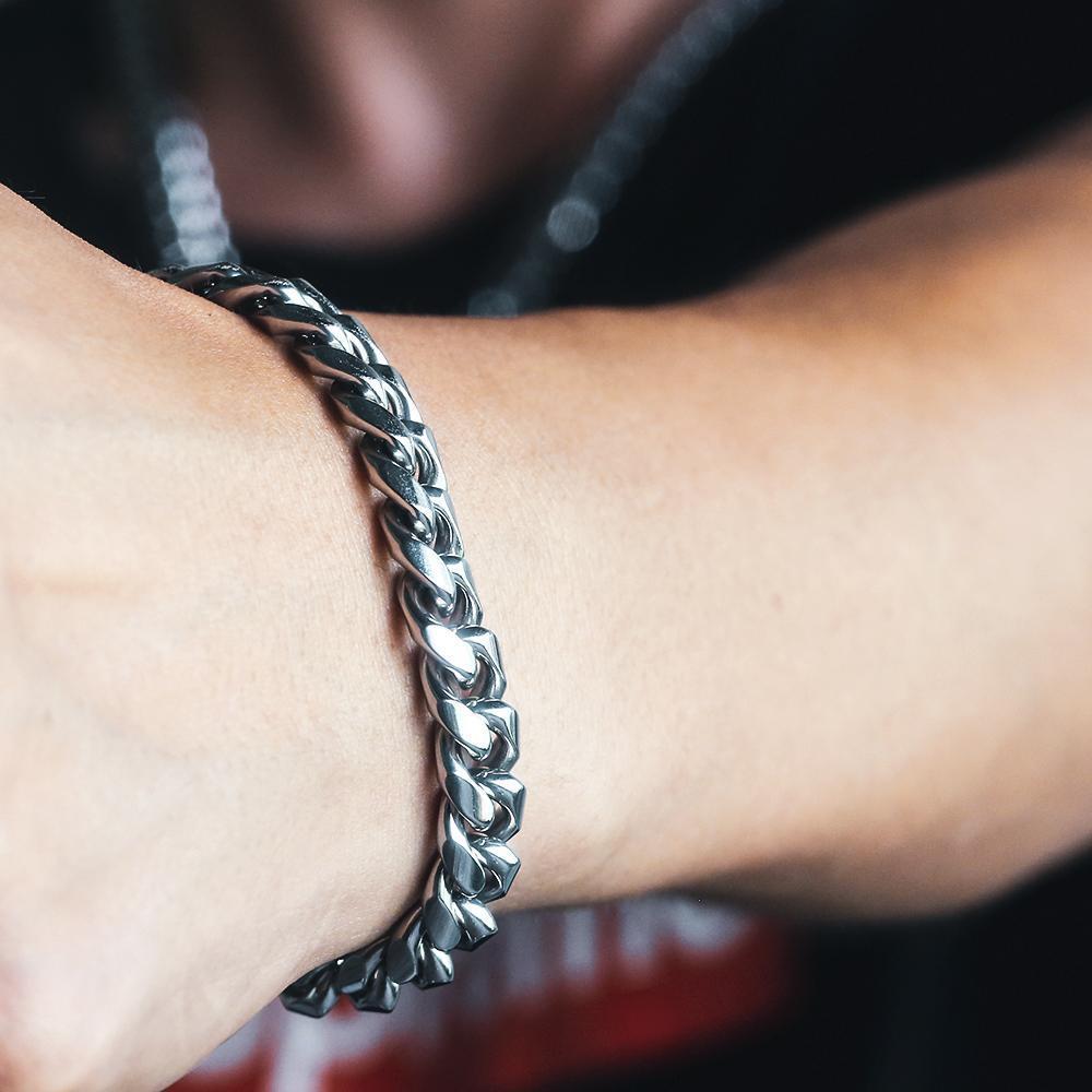 stainless steel cuban bracelet