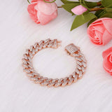 rose gold diamond cuban link bracelet