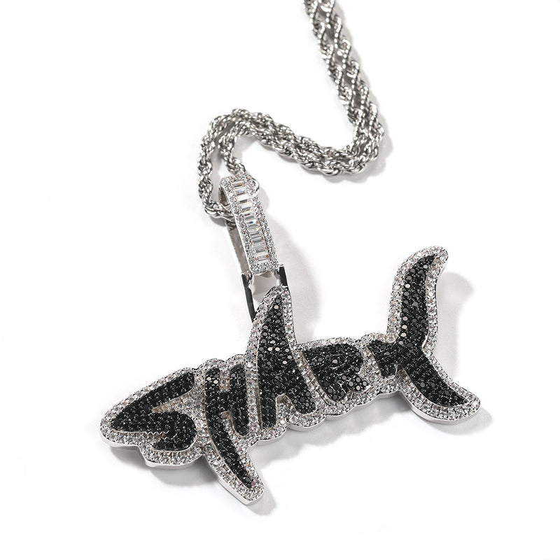 silver shark pendant