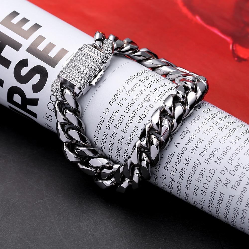 mens silver cuban bracelet