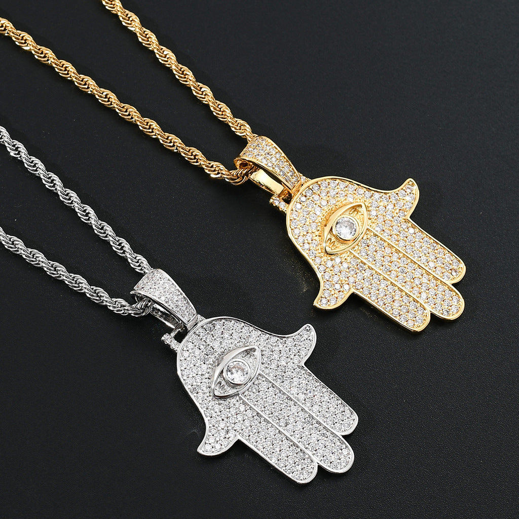 hamsa hand pendant gold