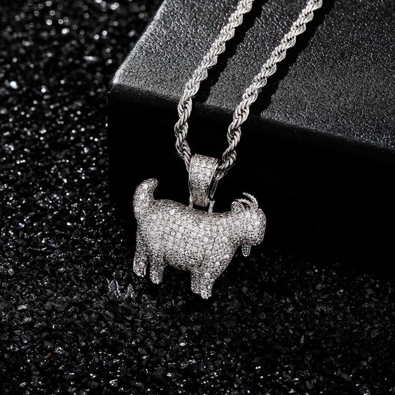 goat pendant silver