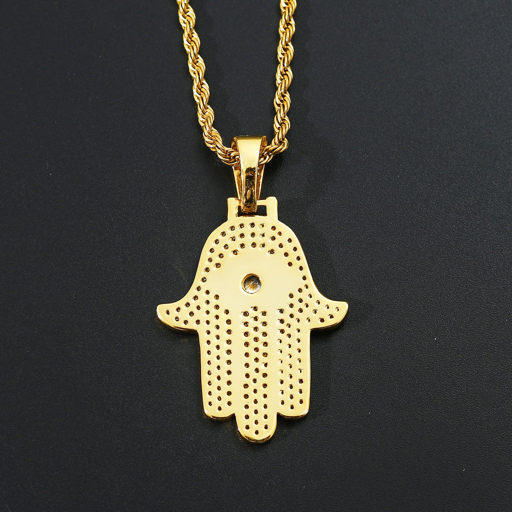 diamond hamsa pendant