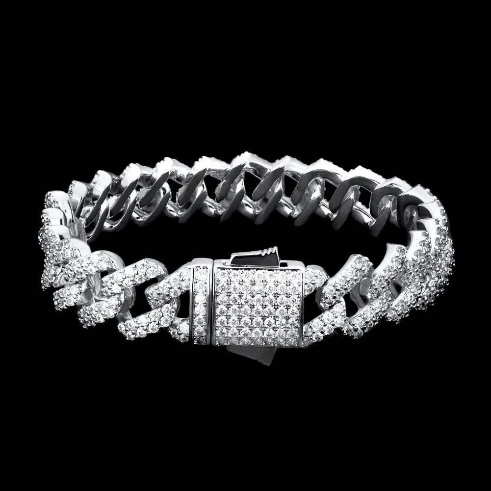 white gold cuban link bracelet