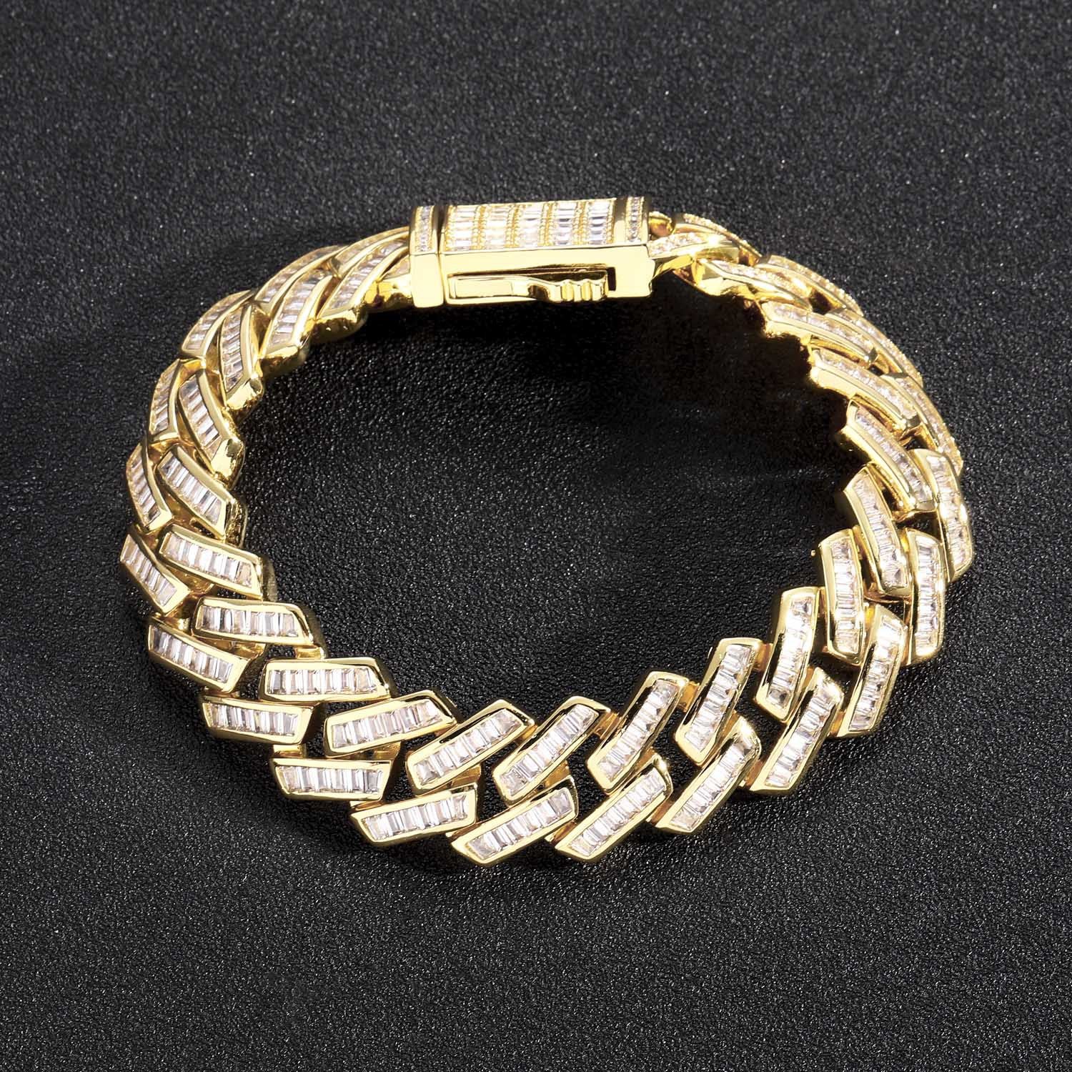 The Bold King II® - 16mm Baguette Prong Cuban Bracelet