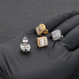 iced out square earrings