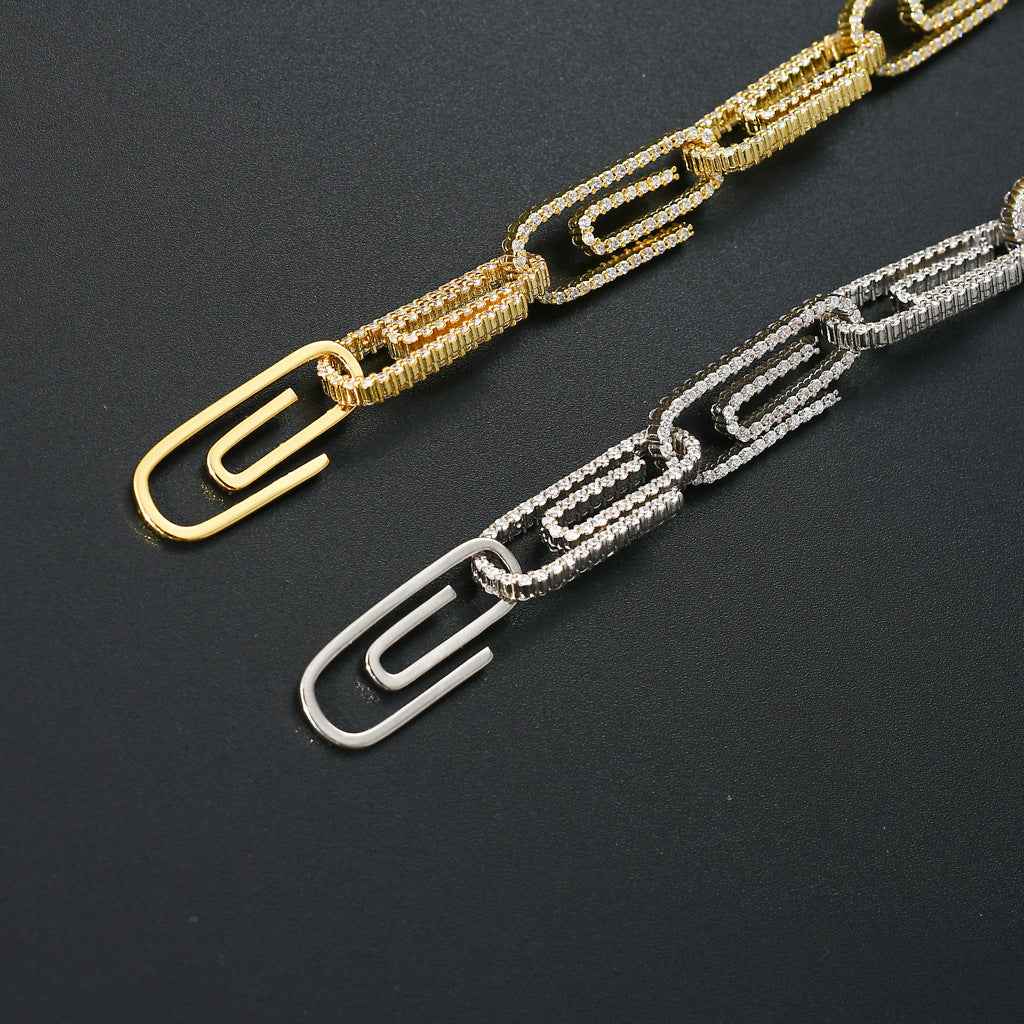 10mm Iced Out Paper Clip Cuban Link Chain