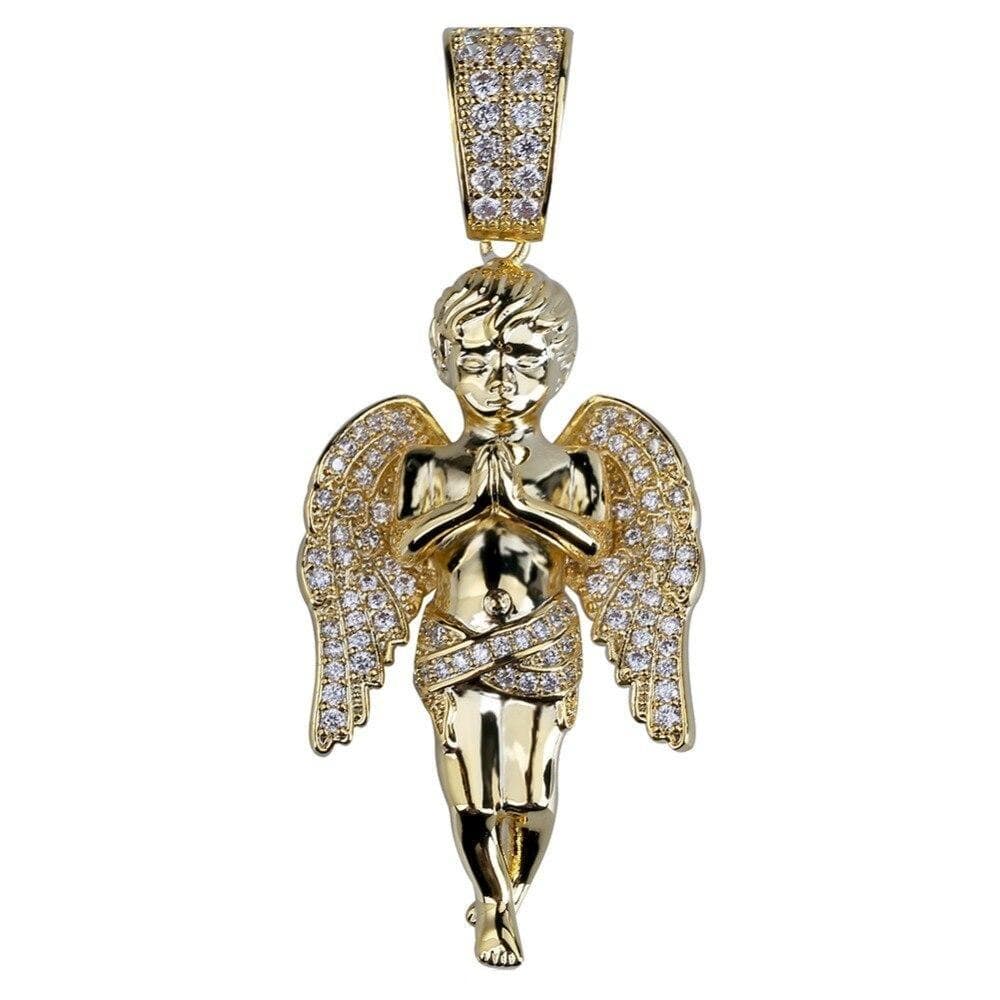 Iced Praying Angel Pendant