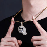 Mens Angry Middle Finger Pendant