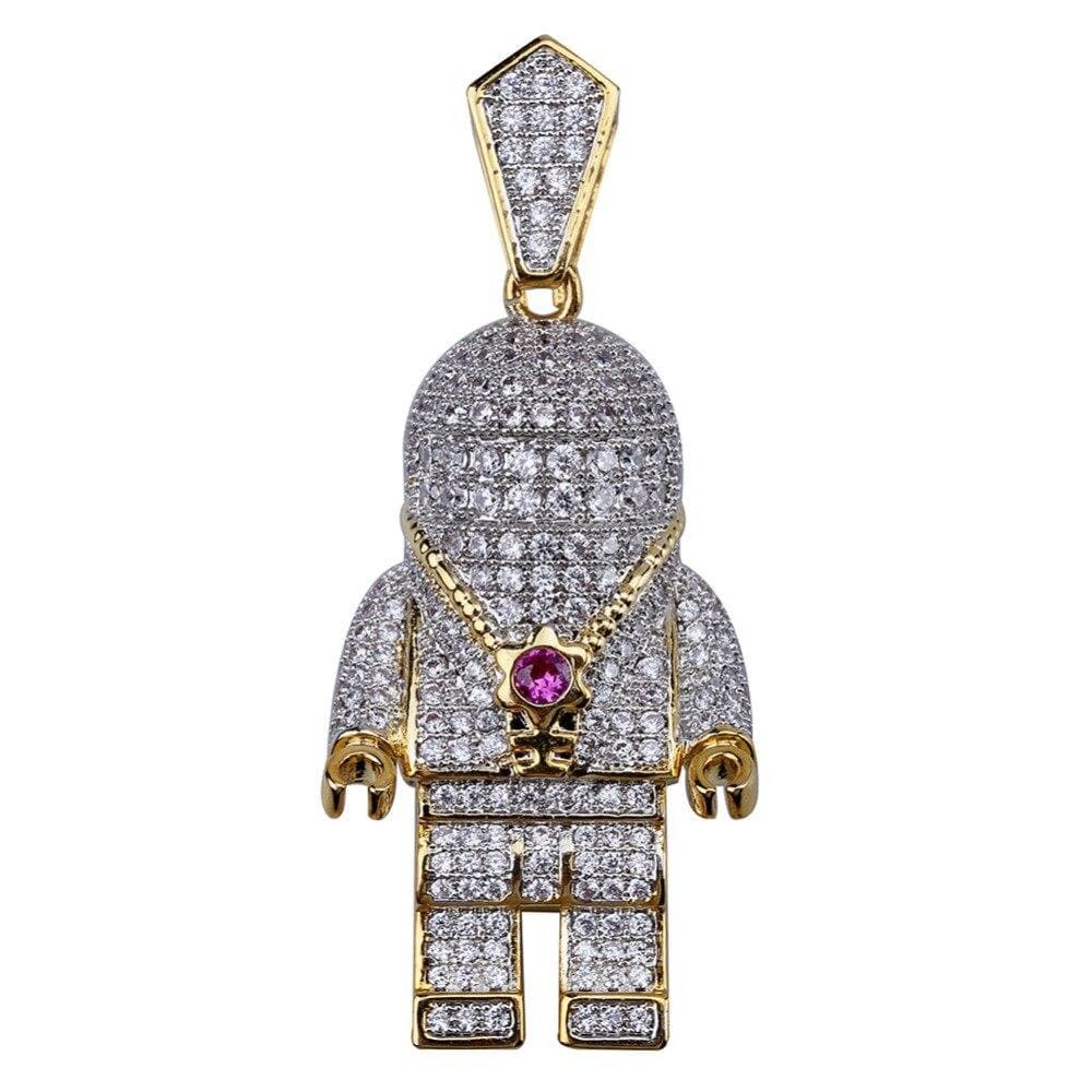 Gold & Diamond Astronaut Pendant