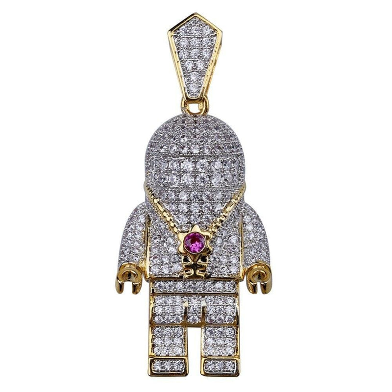 Gold & Diamond Astronaut Pendant