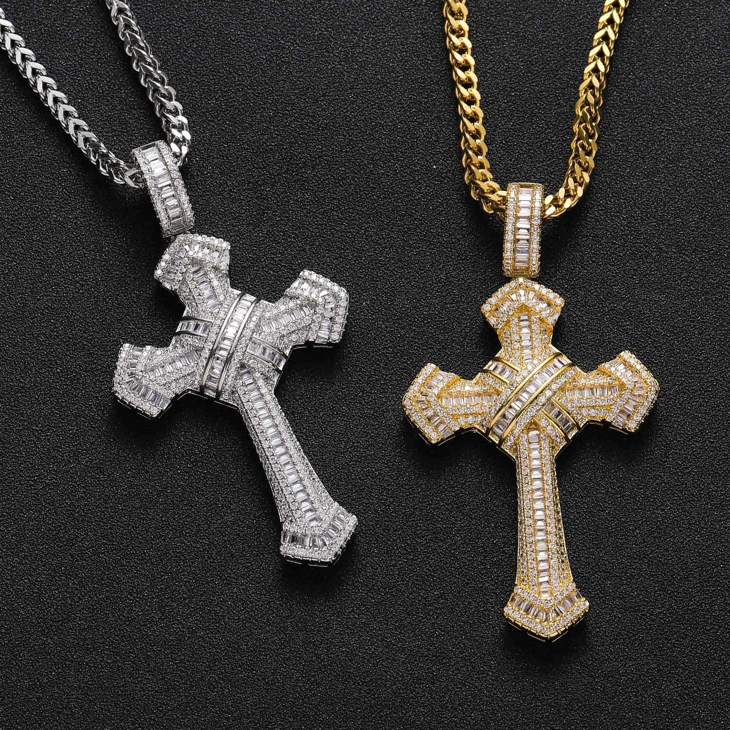 small diamond cross necklace