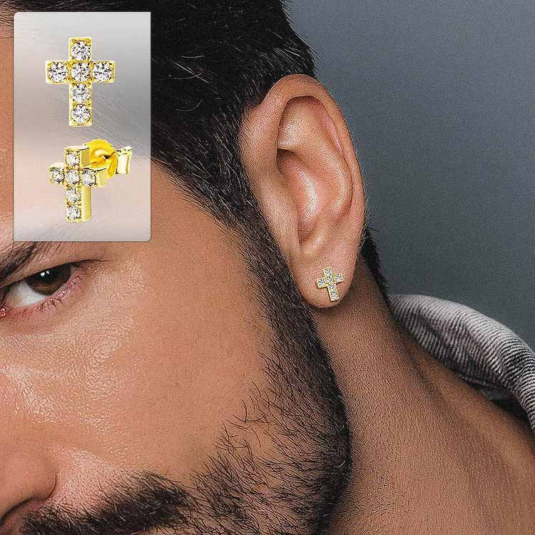 The Comfort® - Diamond Cross Stud Earrings