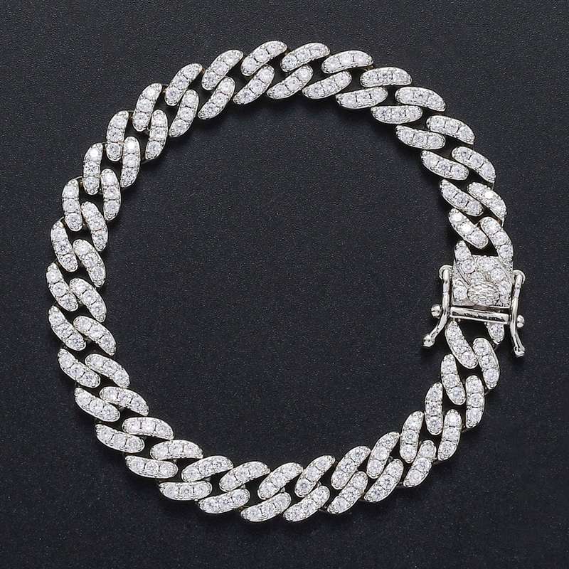 cuban bracelet white gold