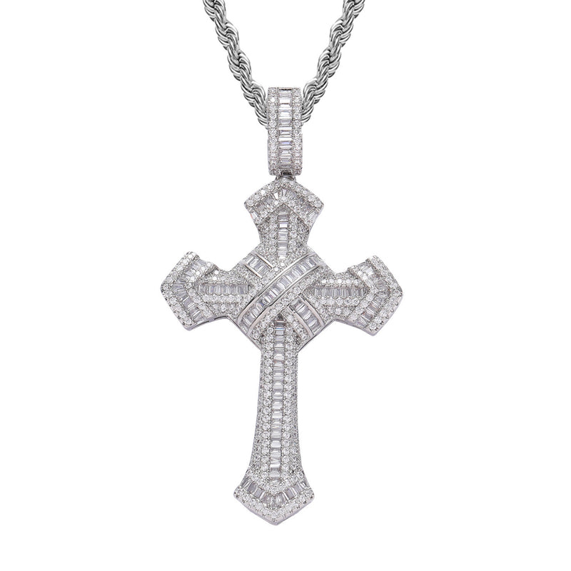 wire wrapped cross necklace