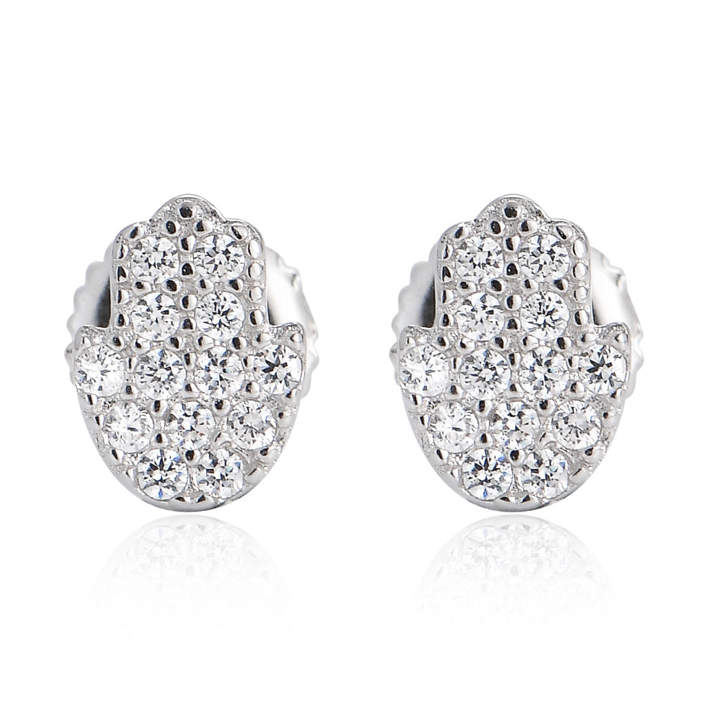 iced cz diamond earing