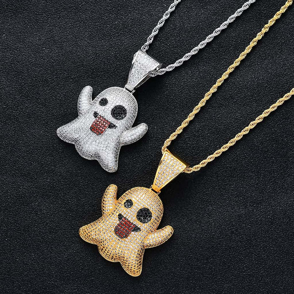 ghost face necklace