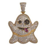Iced Out Ghost Emoji Pendant