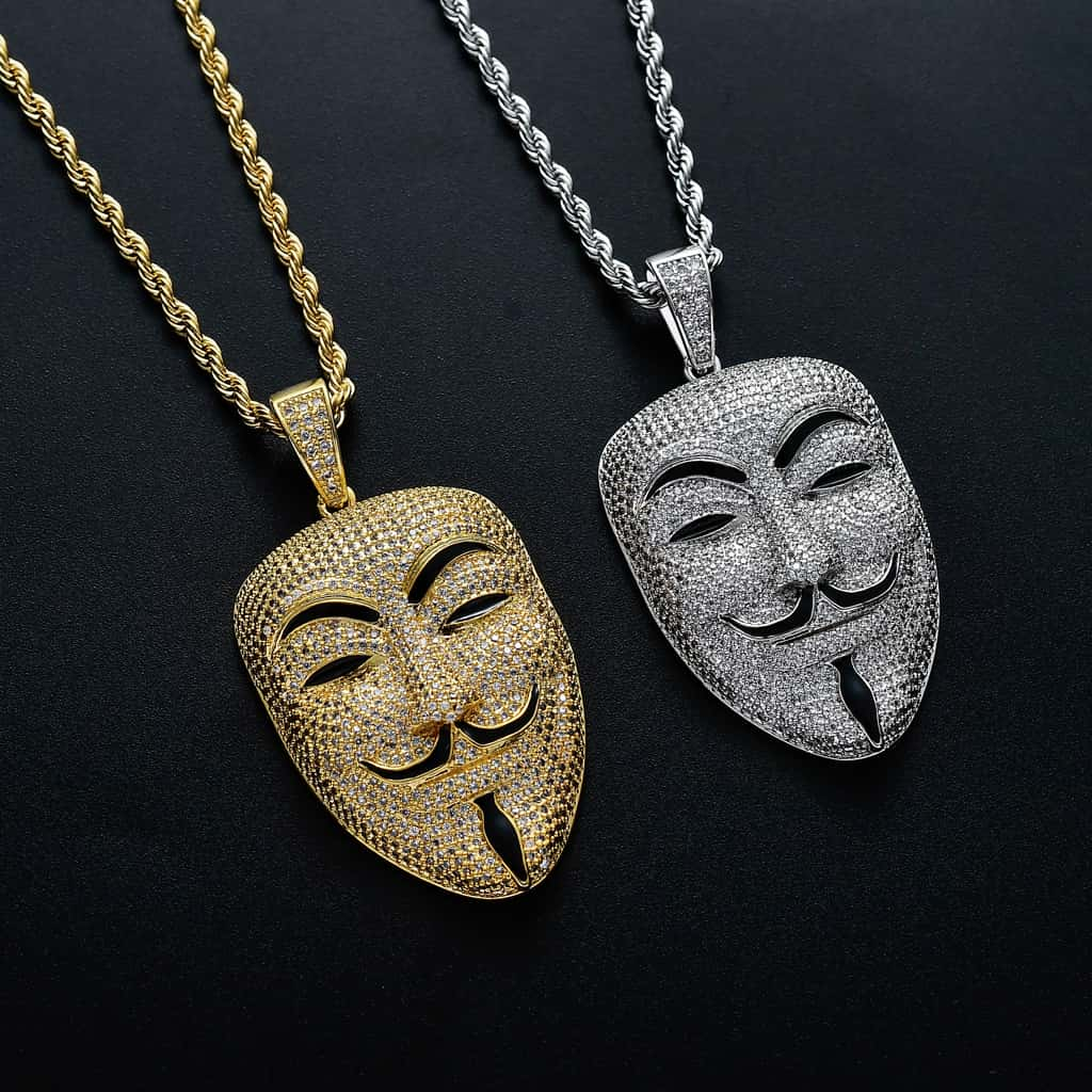 v for vendetta pendant diamond