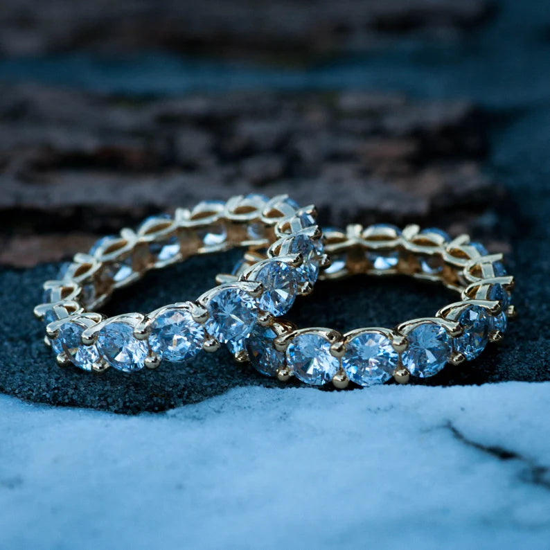 blue heart ring with diamonds