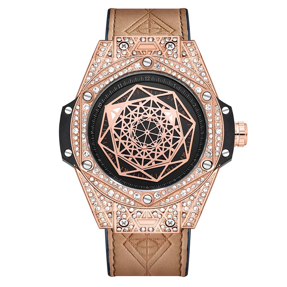 Hip-hop Style Black Diamond Watch