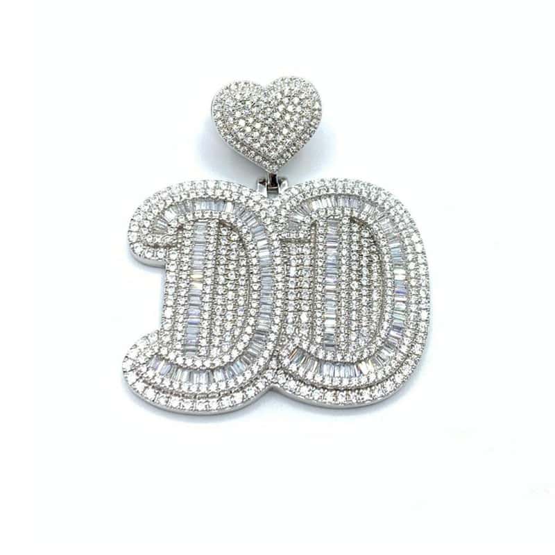 Heart with letter personized pendant