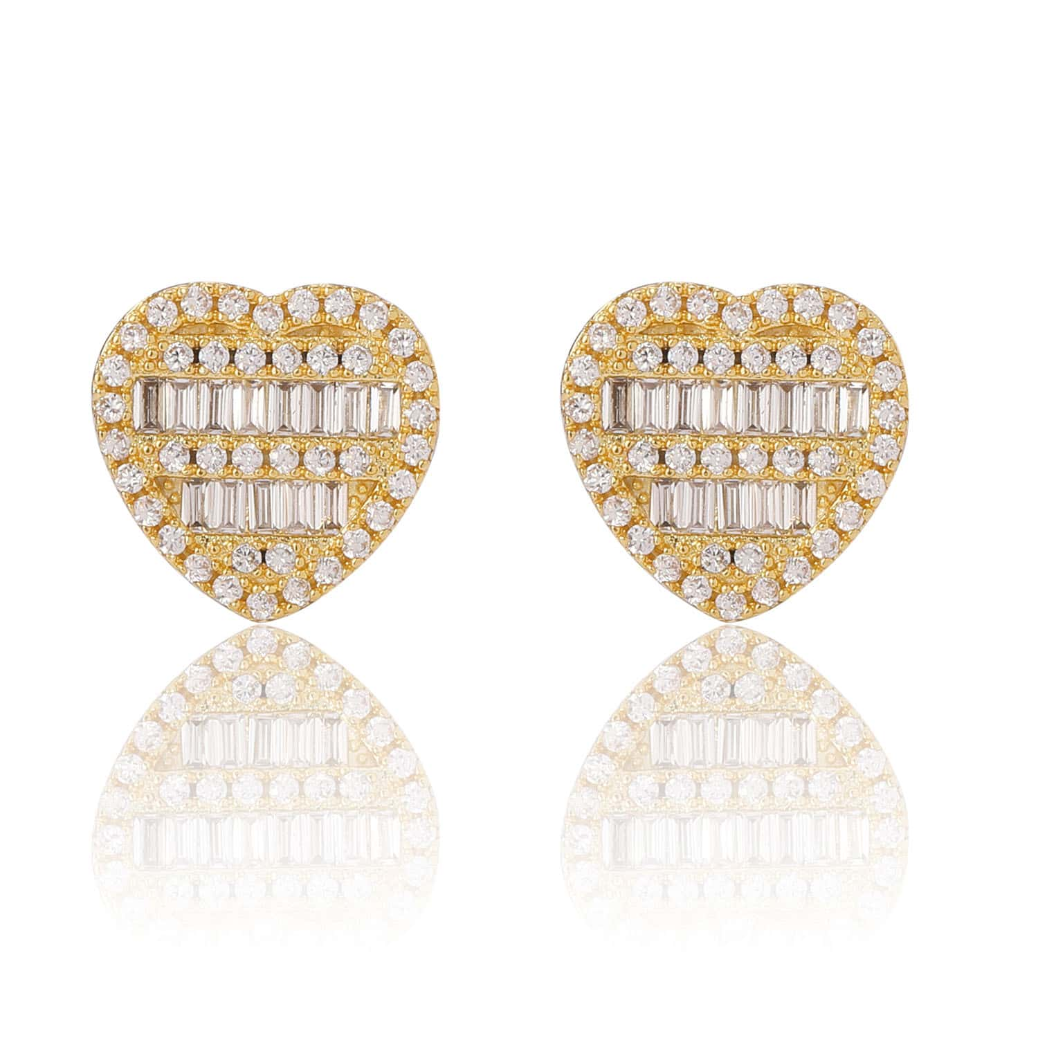 baguette diamond stud earring