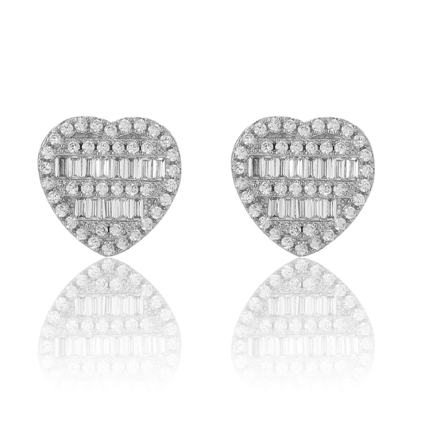 baguette diamond earring iced