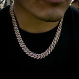 pink iced out chain