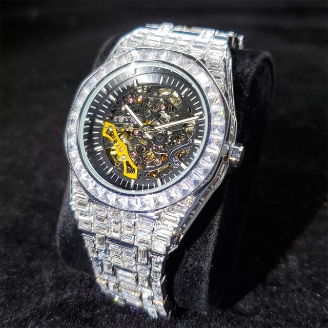 iced out cz watch