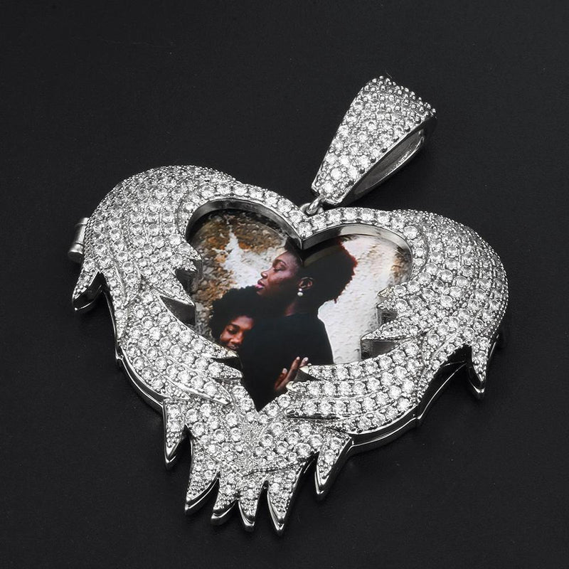 iced out custom photo pendant necklace