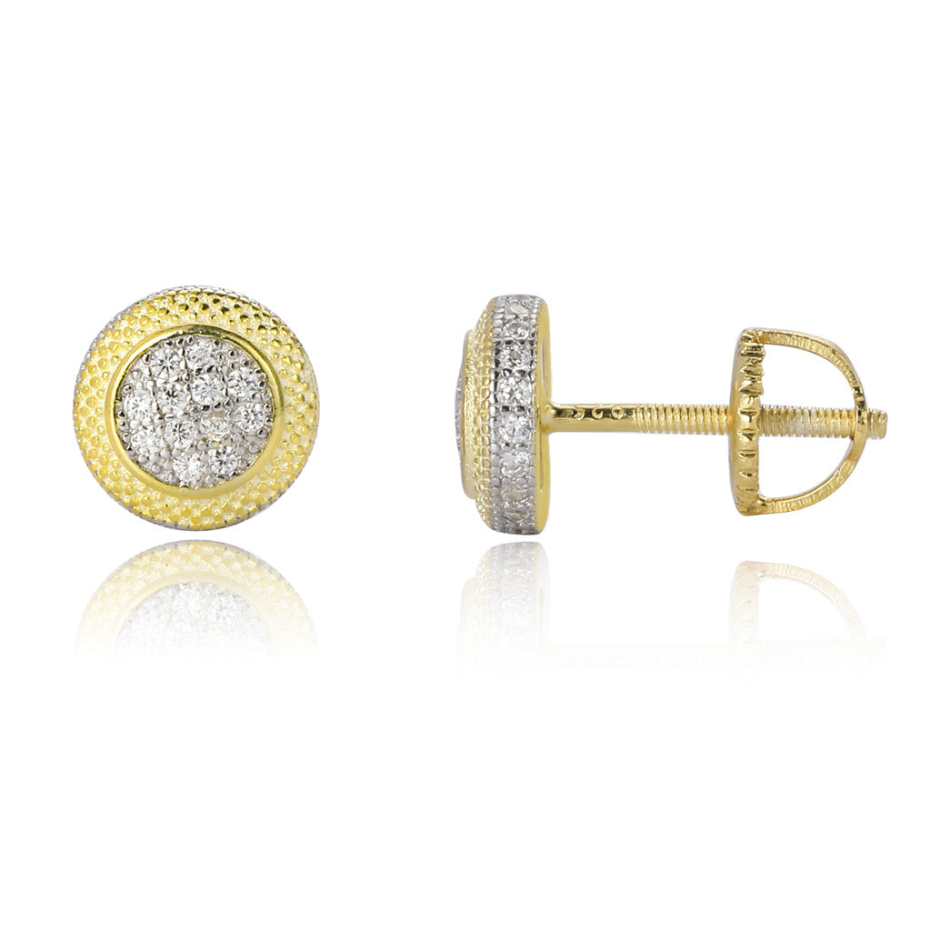 round diamond earrings mens