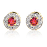 The Gentle®- Ruby Sapphire Diamond Stud Earrings