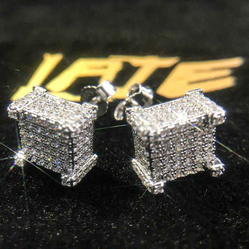 square diamond stud earrings