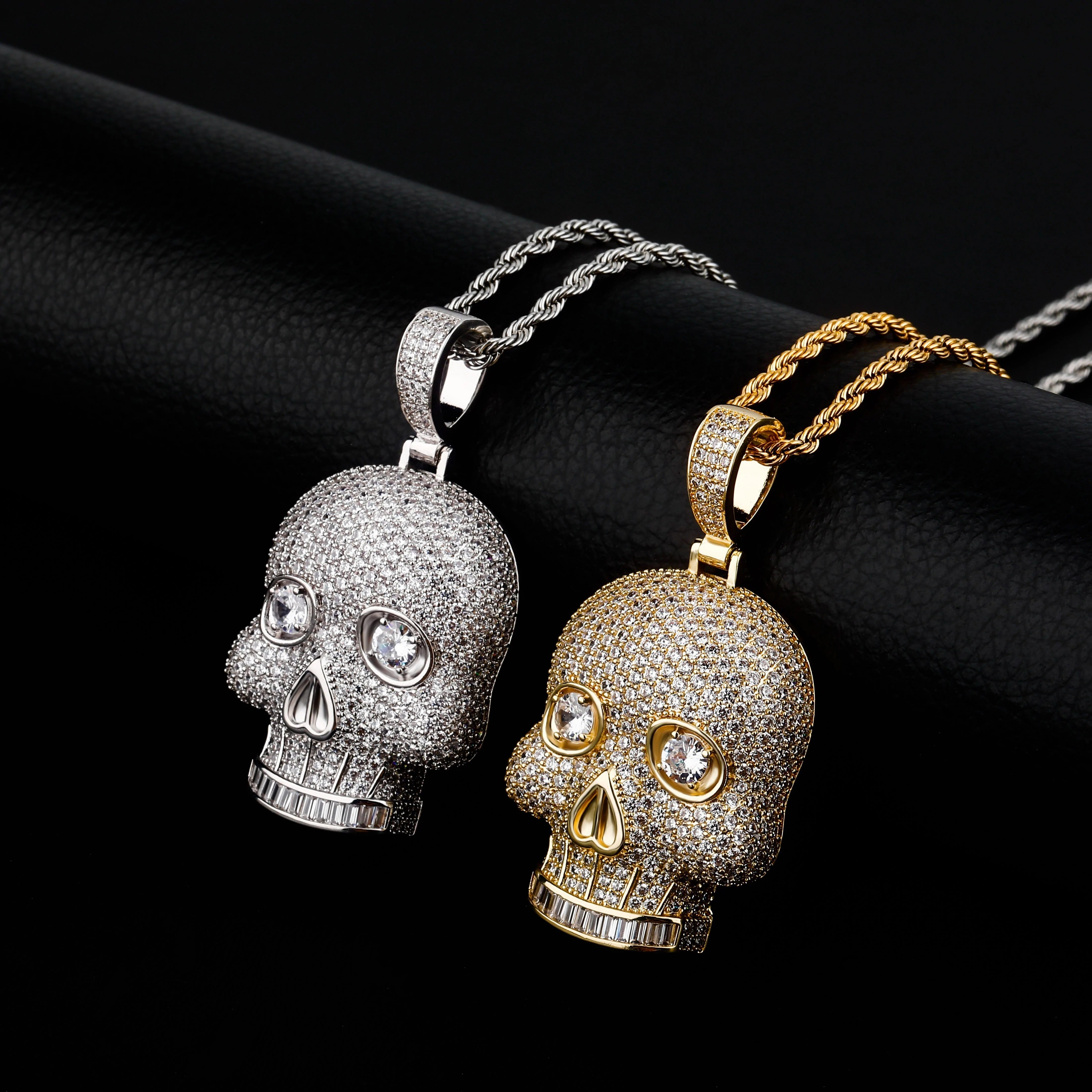 Iced Out Diamond Skull Pendant