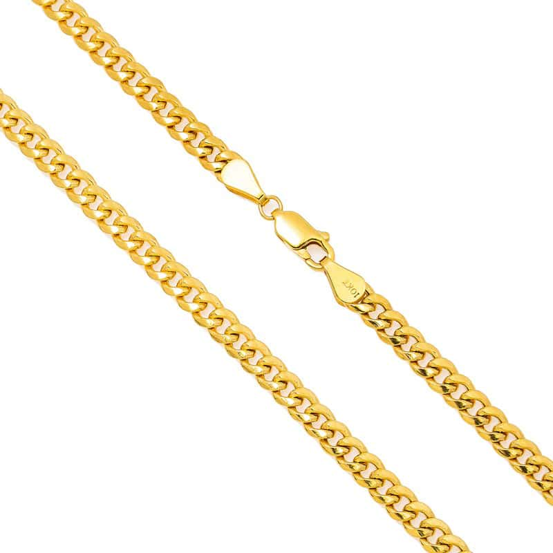 4mm Solid Gold Miami Cuban Link in 10kt/18ct/24ct