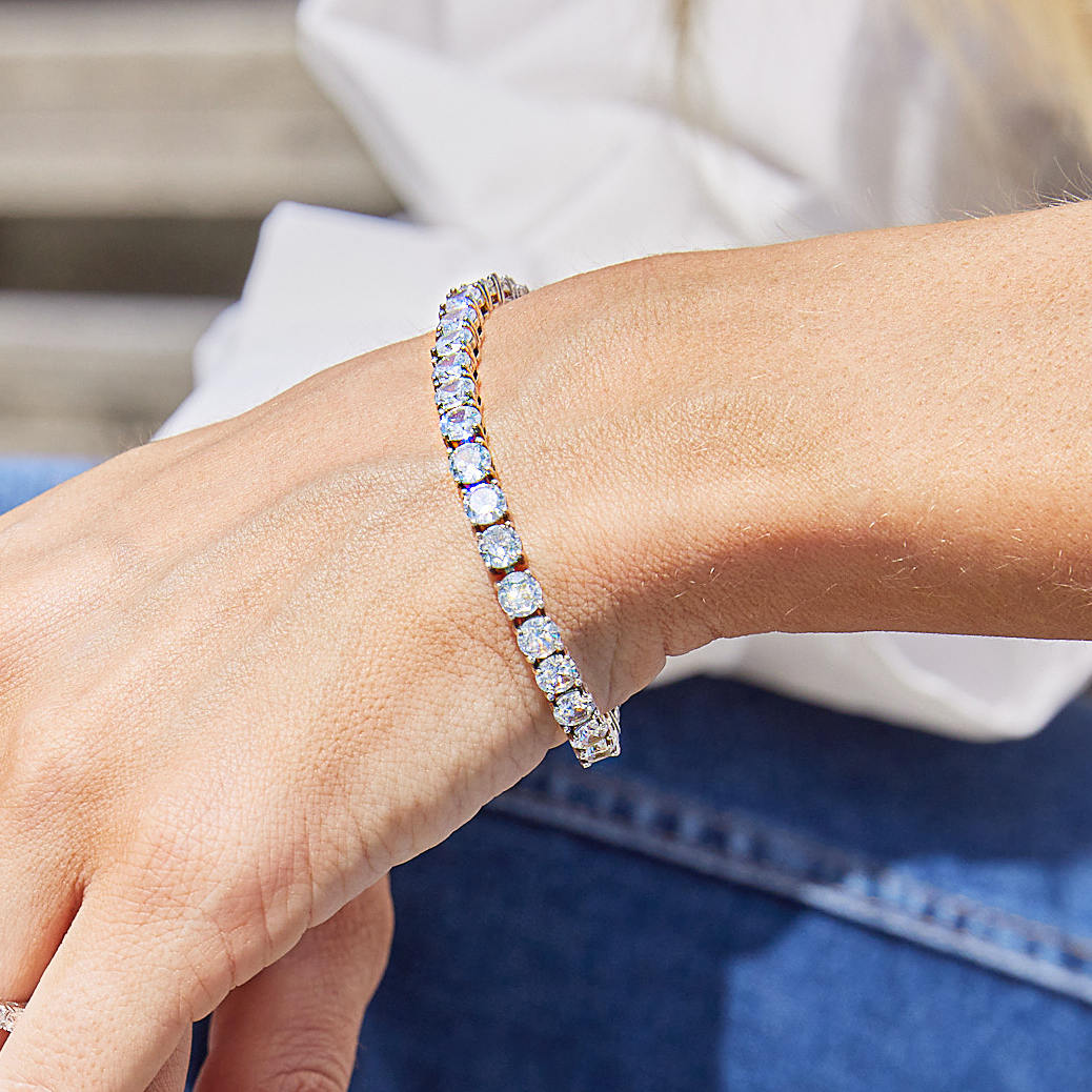 silver tennis bracelet